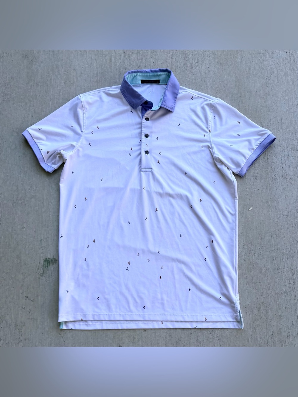 Greyson Golf Polo Shirt Men Size Medium All Over Print Stretch